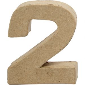 Cyfra 2 z papier-mache Creativ 10x2cm